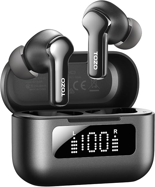 TOZO Hybrid Active Noise Cancelling in Ear Wireless Earbuds, 68H Playtime