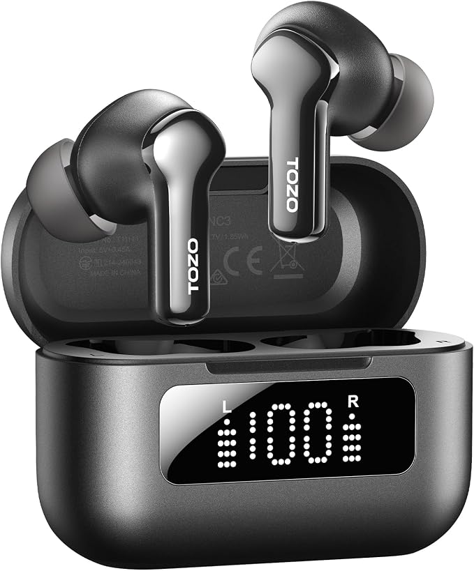 TOZO Hybrid Active Noise Cancelling in Ear Wireless Earbuds, 68H Playtime