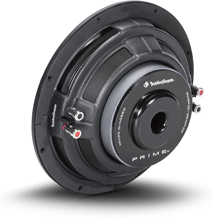 Rockford Fosgate Prime R2SD4-10 Single R2 Slim 10" 4-Ohm DVC Shallow Subwoofer - 200 Watts RMS / 400 Watts Peak