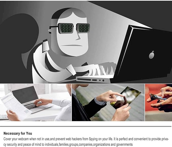 [3 Pack] Slide Webcam Cover Ultra Slim Web Camera Cover fits Laptop, Desktop, PC, Macboook Pro, iMac, Mac mini, Computer, Smartphone,Protect Your Privacy and Security,Strong Adhensive-Black