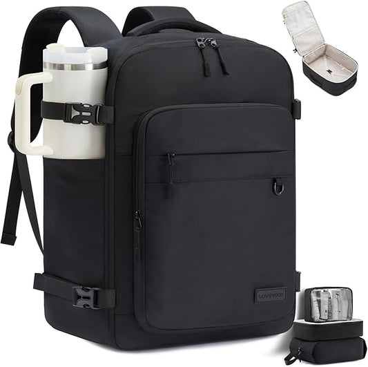 LOVEVOOK 40L Carry on Backpack, Large 17 Inch Travel Backpack for Women Men, Personal Item Bag Airline Approved with 3 Packing Cubes, Hiking Backpack Waterproof Weekender Essentials Casual Daypack