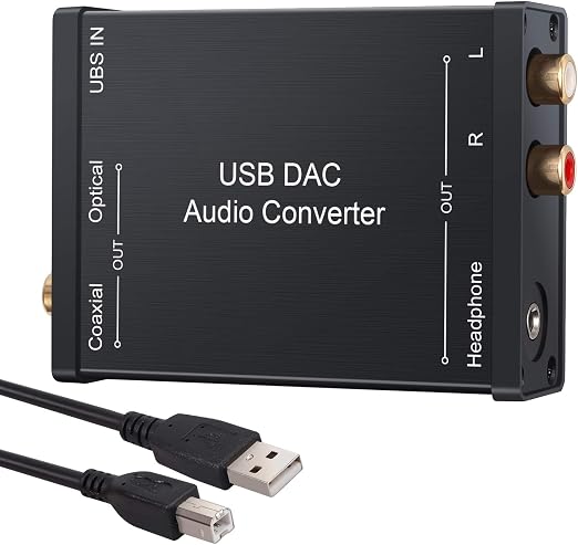 LiNKFOR USB to SPDIF Coaxial RCA 3.5mm Audio Converter Supports PCM