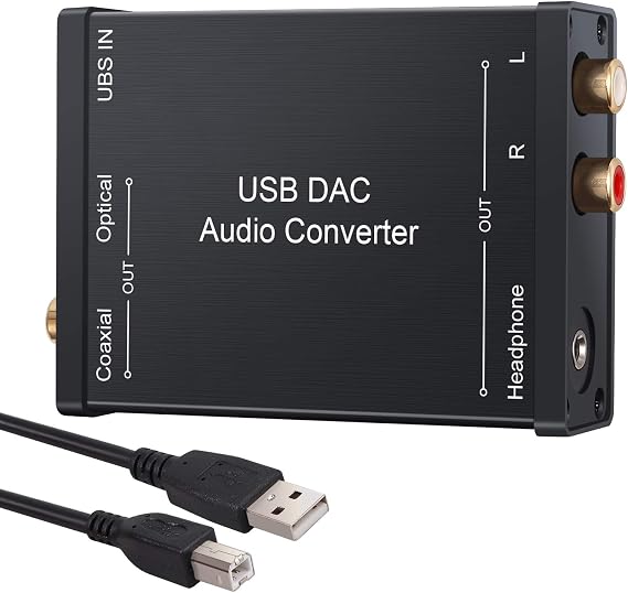 LiNKFOR USB to SPDIF Coaxial RCA 3.5mm Audio Converter Supports PCM