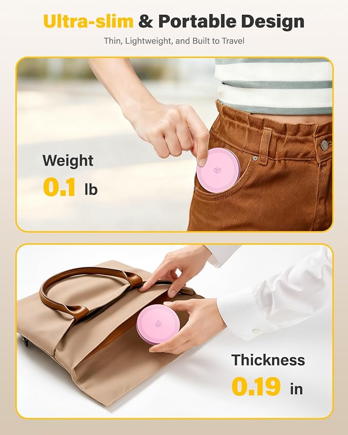 25W Qi2.2 Magnetic Wireless Charger, Fast Charging Pad for iPhone 17/16/15/14/13/12 Series & AirPods, Strong Magnet, Thin & Portable for Travel Home Office (Pink, 2Pack)