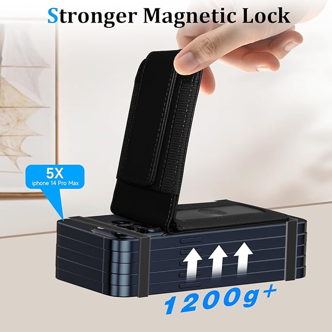 for MagSafe Wallet, Magnetic Phone Wallet with Adjustable Stand & Money Clip, Detachable Magnetic Wallet for iPhone 16/15/14/13/12 Pro Max Plus, 10+ Cards Holder