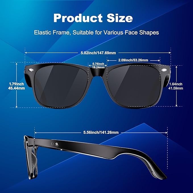 AI Smart Glasses for Women and Men, Bluetooth Translation Glasses with Chat GPT and 164 Languages, Sunglasses with Polarized Lens, Music Playback & Hands-Free Calls, UV & Blue Light Protection