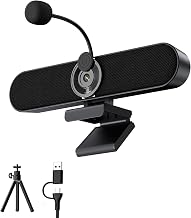 Inwa 2K Webcam Computer Speaker with Microphone, Privacy Shutter, Clip-On - Image 1