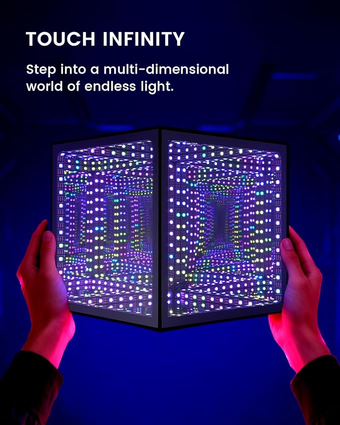 Infinity Hyper Cube LED Table Light, Color-Changing Music-Sync APP-Controlled Ambient Light for Gaming, Party, Home (4Inches)