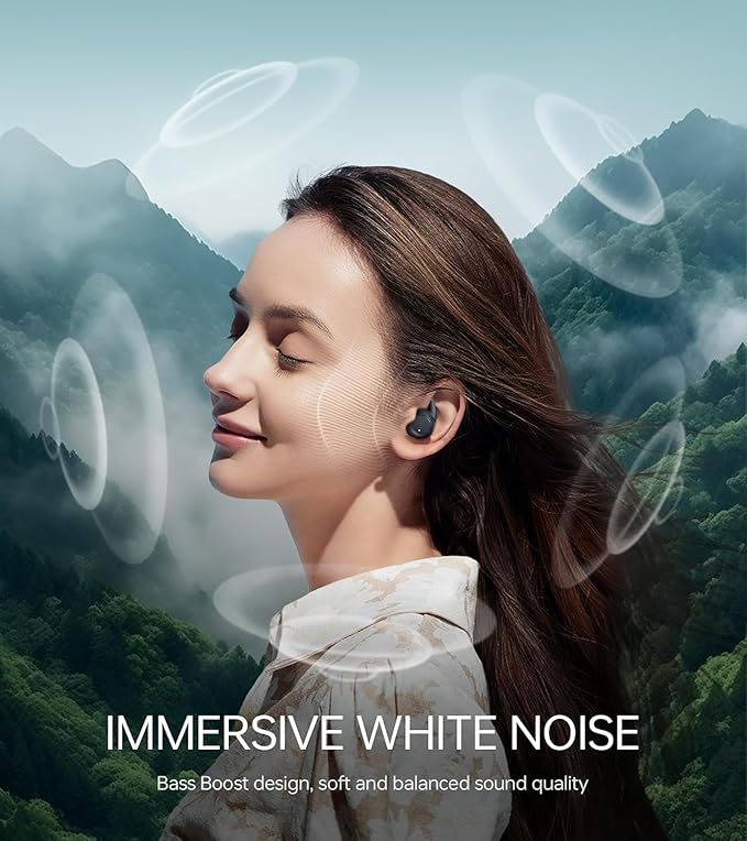 Sleep Earbuds, Noise Blocking Sleep earplugs, Mini Design for Side Sleepers, Bluetooth 5.4, Reusable Flexible Silicone