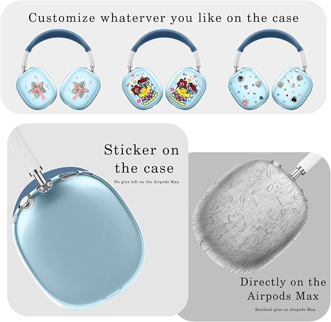 for AirPods Max case Cover,Anti-Scratch Ear Pad Case Cover/Ear Cups Cover/Headband Cover for AirPods Max. Clear Soft TPU and Silicone,Skin Scratch Proof.