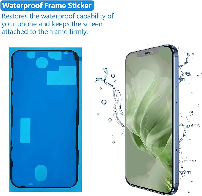 for iPhone 15 Pro Screen Replacement Black 6.1 Inch, LCD Touch Digitizer Complete Display for A2848, A3101, A3102, A3104,with Waterproof Seal+Tempered Glass+Repair Tools