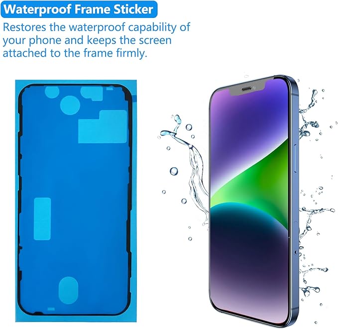 for iPhone 13 Pro Screen Replacement 6.1 Inch, 3D Touch LCD Screen Digitizer for A2483, A2636, A2638, A2639, A2640 with Repair Tools Kit+Screen Protector+Waterproof Frame Adhesive