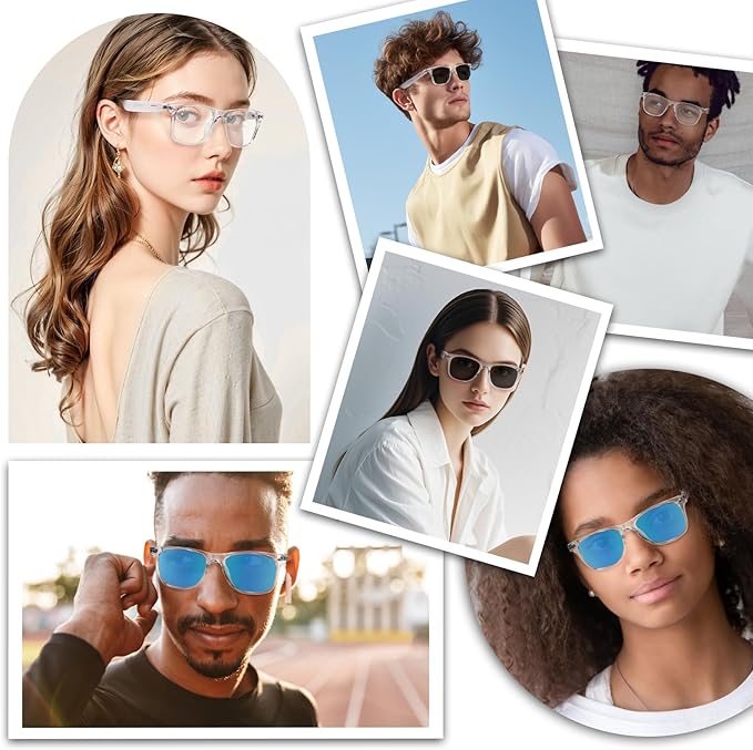 Smart Bluetooth Glasses with AI Voice Assistant – Lightweight, 8-Hour Battery Life, Auto Pairing, Touch Control & Stereo Sound for Calls & Music, Unisex Design