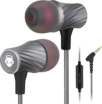 Wired Earbuds with Microphone Super Bass Passive Noise Cancelling Corded