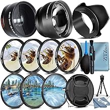 49mm Accessory Bundle for Canon EOS: R50, R100, M5, M6 Mark II, M6, R10, R7 + Wide Angle + Telephoto Lens + 4 Pieces Close-Up Lens Filter Kit + More (19pc Bundle) - Image 1