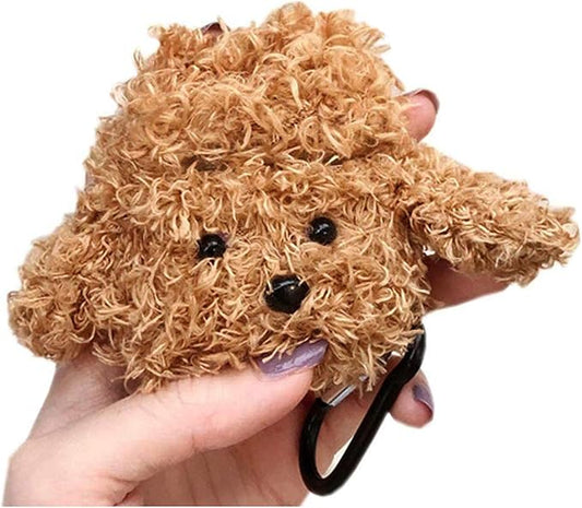 SGVAHY Furry Case for AirPods Pro 3rd Generation Funny Cute 3D Cartoon Plush Design Soft Warm Fluffy AirPod Pro 3 Cover with Keychain Kawaii Anti-Fall Protective Case Women Girls(Teddy)