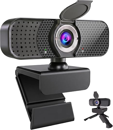 C26 1080P Webcam with Microphone USB Computer Camera USB-A-USB-C Adapter