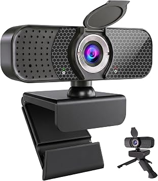 C26 1080P Webcam with Microphone USB Computer Camera USB-A-USB-C Adapter
