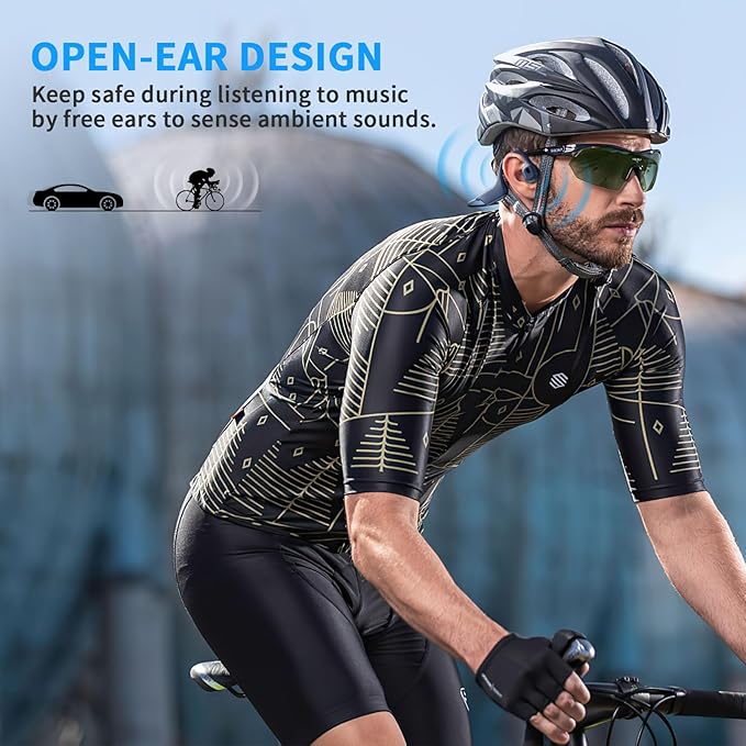 GoKEDA Bone Conduction Headphones, Wireless Bluetooth 5.3 Headset, Open Ear Headphones for Sport(Blue)