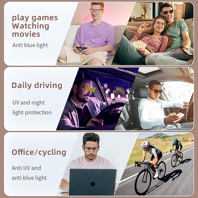 Smart Glasses for Men Women, Bluetooth-Audio Glasses with Clear Blue Light Glasses & UV400 Polarised Magnetic Lenses, Auto On/Off, Call/Music, Unisex Intelligent Sunglasses for Cycling Driving (G05)