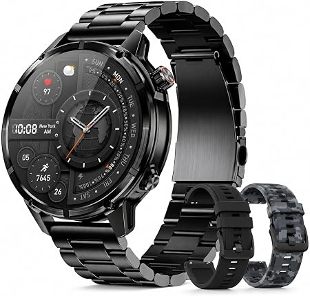 WalkerFit Rugged Smart Watch for Men, Standalone GPS, 1.43" AMOLED, 3 Bands