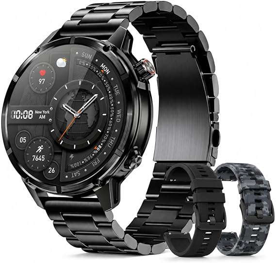 WalkerFit Rugged Smart Watch for Men, Standalone GPS, 1.43" AMOLED, 3 Bands