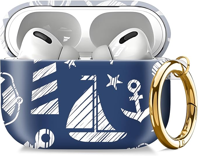 Compatible with AirPod Pro 2nd//1st Generation Case Cover with Key Chain,Full Protective Shockproof Wireless Headphone Case for Airpod Pro 2023/2022/2019（Lighthouse）