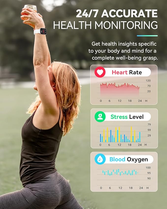 aeac Smart Watches for Women Men Android & iPhone, Alexa Built-in, 1.8" Touch Screen Fitness Tracker with Answer/Make Calls, IP68 Waterproof Heart Rate/Sleep/SpO2 Monitor, Pedometer, 110+ Sport Modes