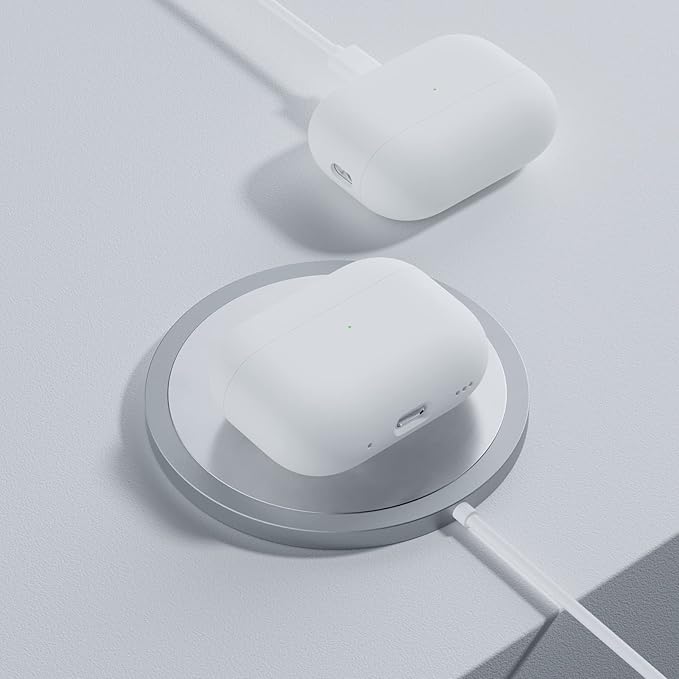 ORNARTO Compatible with AirPods Pro 2 Case 2022, Full Protective Hybrid Silicone for AirPods Pro 2nd Generation Case, Front LED Visible Skin Cover-White