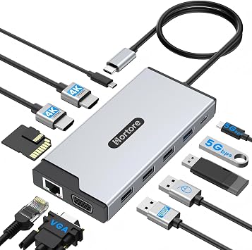 Docking Station USB C Hub Multiport Adapter Triple Display - Image 2