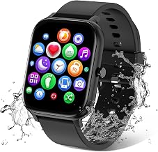 Smart Watch for Men Women Compatible with iPhone Samsung Android Phone 1.69 inch Full Touch Screen IP68 Waterproof Bluetooh Fitness Tracker Heart Rate/Sleep Monitor (Black) - Image 1