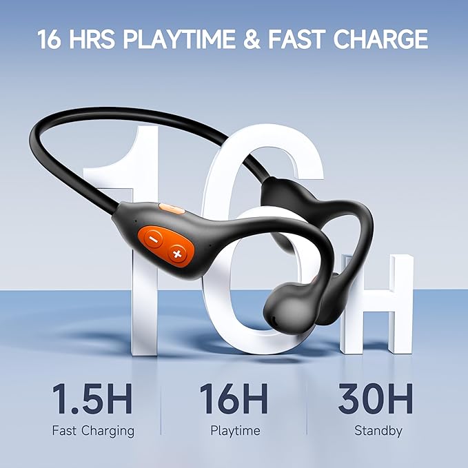 Open Ear Headphones,Bone Conduction Earphones Bluetooth 6.1 Wireless Air Conduction Headphones Sport Earbuds,IPX6 Waterproof,Clear Call,Lightweight Earphones for Running Cycling Workouts(Black)