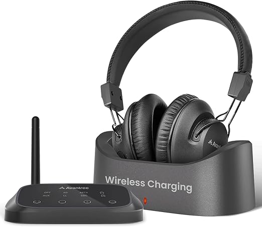Avantree HT5009 Plus -Wireless TV Headphones with aptX-Adaptive Transmitter