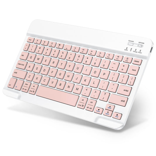 Emetok Rechargeable Wireless Keyboard for Tablet/iPad, mini Travel Design