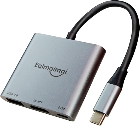 USBC to HDMI 2.1 Adapter 4K120HZ with PD,USBC Multi-Port Laptop Docking Station for Monitor Extension Display, USB-C to USB-A 3.2 Converter 10Gbps,120Hz HDMI Aadapter for MacBook/iPad/Laptop/iPhone