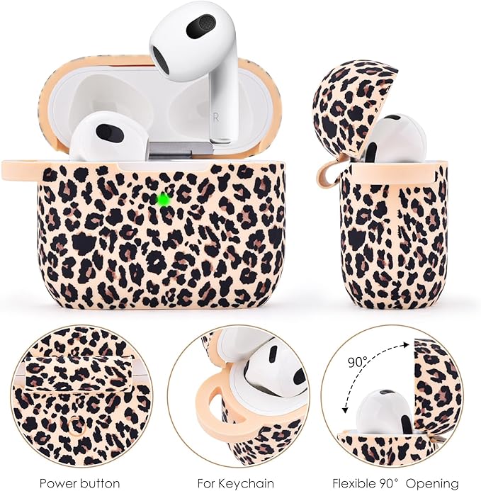 VISOOM Case for Airpods 3 Pink Airpods 3rd Cases 2021 Silicone for iPod 3 Earbuds Case Cover Women Wireless Charging Case with Accessories Girl Bling Keychain for Apple Ear Buds 3rd Generation
