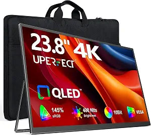 UPERFECT Portable Monitor 4K 24" QLED, 400 Nits 145% sRGB Large Monitor
