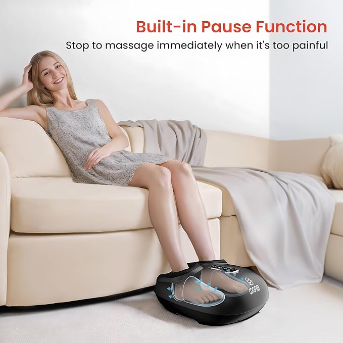 COMFIER Shiatsu Foot Massager with Heat, Kneading Rolling,Vibration, Compression,Remote Control,Foot Massage for Neuropathy,Plantar Fasciitis,Size 13“
