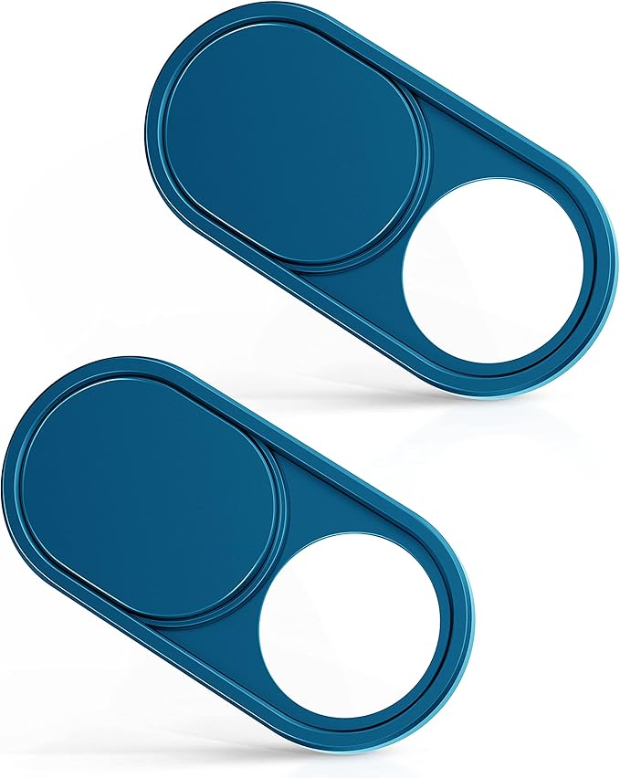 imluckies Metal Webcam Cover Slide, 0.023in Camera Cover for Laptop Computer, MacBook Pro/Air iMac iPad Tablet iPhone 8/7/6 Plus, Echo Show/Spot Web Camera Blocker Protect Your Privacy [2 Pack Blue]