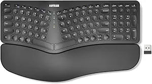Arteck Split Ergonomic Keyboard with Palm Rest, 2.4G USB Wireless Keyboard