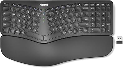 Arteck Split Ergonomic Keyboard with Palm Rest, 2.4G USB Wireless Keyboard - Image 1