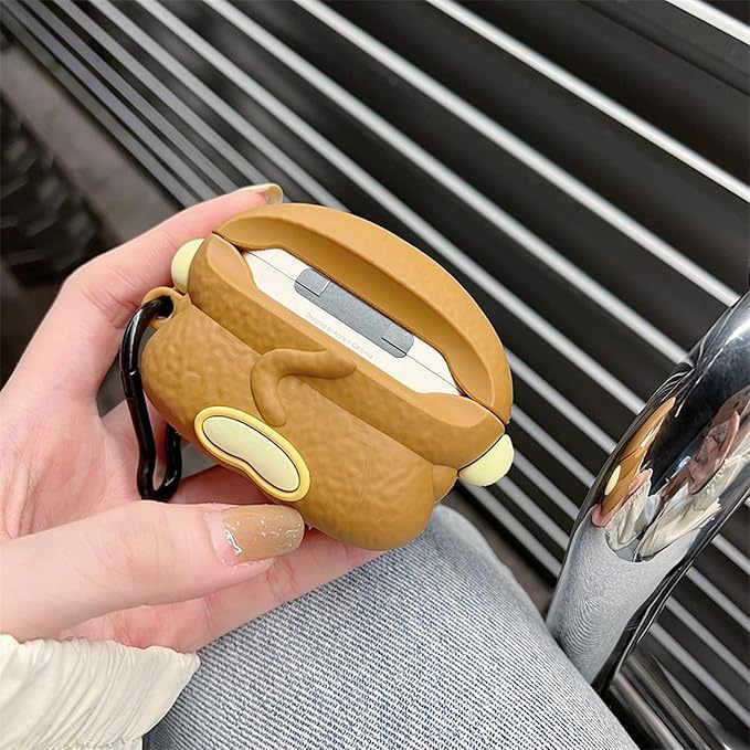 Wireless Charging Earphone Case Compatible with Airpods Pro/Pro2, Cute Animal Monkey Design Soft Silicone Full Body Protective Skin Cover, Kids Girls Women Cartoon Earbuds Accessories