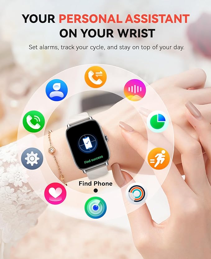 Smart Watches Fitness Tracker for Women Men with Step Counter, Sleep Calorie Monitor, Pedometer, IP68 Waterproof, Smartwatch with 120+ Sports for iPhone Android (Starlight)