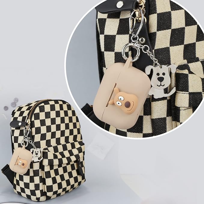 Wonhibo for Airpod Pro Case, Cute Kawaii Cover for Airpod Pro 2019 with Keychain for Women (Dog)