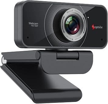 Angetube 1080P Webcam with Microphone, USB Computer Web Cam for Desktop