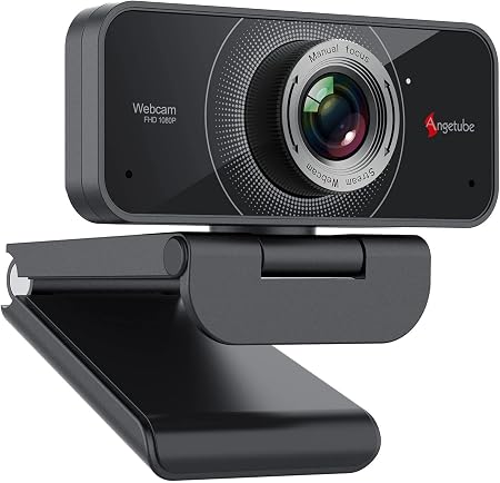 Angetube 1080P Webcam with Microphone, USB Computer Web Cam for Desktop
