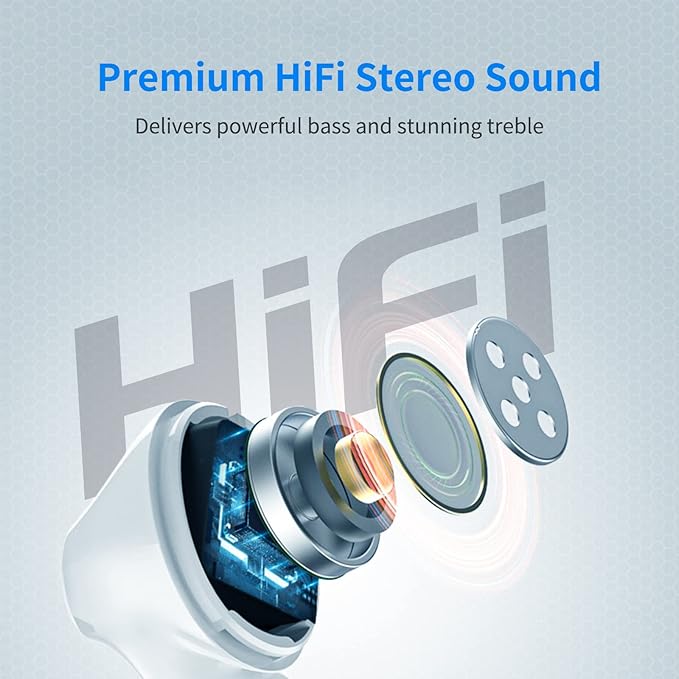Kids Earbuds, Wireless Bluetooth Girls Boys Headphones with Microphones, 85dB Healthy Volume Control Protect Hearing, Lightweight, Waterproof, 30Hrs Playtime,Earphones for iPad Tablet Computers, Panda