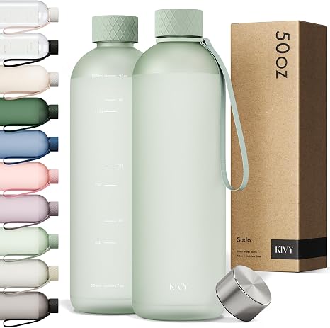 KIVY Large Water Bottle 50oz Tritan - Lightweight & Shatterproof - BPA Free