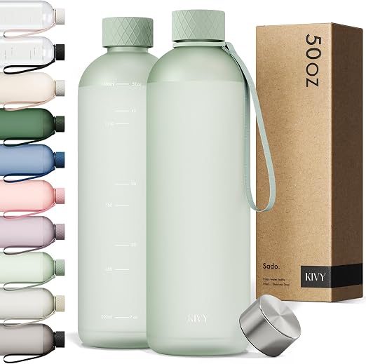 KIVY Large Water Bottle 50oz Tritan - Lightweight & Shatterproof - BPA Free