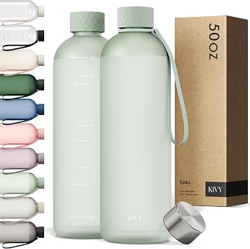KIVY Large Water Bottle 50oz Tritan - Lightweight & Shatterproof - BPA Free